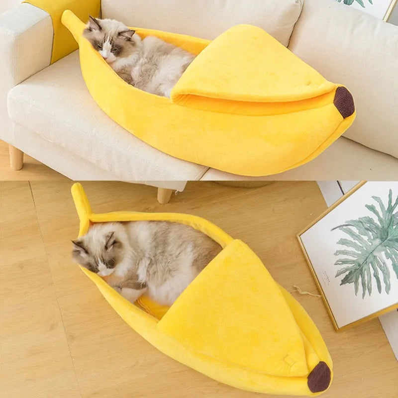 Cozy Banana Cat Bed